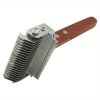 Double Sided Pet Grooming Brush - Efficient Shedding and Dematting Tool with Slicker Brush, Stainless Steel Pins, and Dematting Comb - Ergonomic Woode