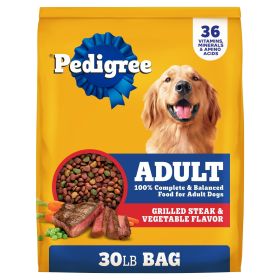 Complete Nutrition Adult Dry Dog Food, Grilled Steak & Vegetable Flavor, 30 lb. Bag