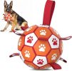 Diman Dog Soccer Balls Toys: Dog Balls with Straps for Indoor Outdoor Play, Pet Toys Balls for Small Medium, Doggie Birthday Gift, Interactive Pet Toy