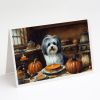 Havanese Fall Kitchen Pumpkins Greeting Cards Pack of 8 Blank Cards with Envelopes Whimsical A7 Size 5x7 Blank Note Cards