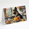 German Shepherd Fall Kitchen Pumpkins Greeting Cards Pack of 8 Blank Cards with Envelopes Whimsical A7 Size 5x7 Blank Note Cards