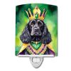 NEW Cocker Spaniel King of Mardi Gras Ceramic Night Light Compact, UL-Certified, Ideal for Bedroom, Bathroom, Nursery, Hallway, Kitchen, 6x4x3, Multic