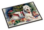Old English Sheepdog Cozy Christmas Doormat Front Door Mat Indoor Outdoor Rugs for Entryway, Non Slip Washable Low Pile, 24H X 36W