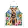 Airedale Terrier Luau Apron Cooking Kitchen Server Baking Crafts Gardening for Adult Women Men, Unisex, Large, Multicolor