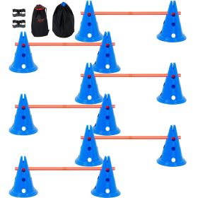 VEVOR Dog Agility Hurdle Cone Set 6 PCS Kit-12 x Cones 6 x Agility Rods with Bag