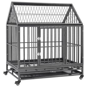 Dog Cage Black and silver Steel 36.2 x 24.4 x 41.7 in
