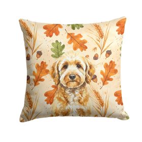 Goldendoodle Heirloom Fall Throw Pillow Decorative Indoor Outdoor Accent Cushion for Couch, Bed or Patio, 14Hx14W