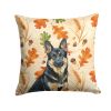 Black and Tan German Shepherd Heirloom Fall Throw Pillow Decorative Indoor Outdoor Accent Cushion for Couch, Bed or Patio, 14Hx14W