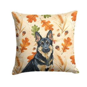 Black and Tan German Shepherd Heirloom Fall Throw Pillow Decorative Indoor Outdoor Accent Cushion for Couch, Bed or Patio, 14Hx14W