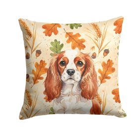 Blenheim English Toy Spaniel Heirloom Fall Throw Pillow Decorative Indoor Outdoor Accent Cushion for Couch, Bed or Patio, 14Hx14W
