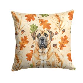 Apricot English Mastiff Heirloom Fall Throw Pillow Decorative Indoor Outdoor Accent Cushion for Couch, Bed or Patio, 14Hx14W