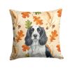 Black and White English Springer Spaniel Heirloom Fall Throw Pillow Decorative Indoor Outdoor Accent Cushion for Couch, Bed or Patio, 14Hx14W
