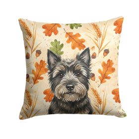 Black Cairn Terrier Heirloom Fall Throw Pillow Decorative Indoor Outdoor Accent Cushion for Couch, Bed or Patio, 14Hx14W