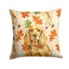 Golden English Cocker Spaniel Heirloom Fall Throw Pillow Decorative Indoor Outdoor Accent Cushion for Couch, Bed or Patio, 14Hx14W