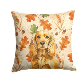 Golden English Cocker Spaniel Heirloom Fall Throw Pillow Decorative Indoor Outdoor Accent Cushion for Couch, Bed or Patio, 14Hx14W