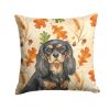 Black and Tan Cavalier Spaniel Heirloom Fall Throw Pillow Decorative Indoor Outdoor Accent Cushion for Couch, Bed or Patio, 14Hx14W