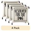 (4 pack)Black and White Reserved For Dog Square Decorative Throw Pillow For Adults, 18 in x 18 in