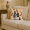 Black and White English Springer Spaniel Heirloom Fall Throw Pillow Decorative Indoor Outdoor Accent Cushion for Couch, Bed or Patio, 14Hx14W