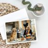 Golden Retriever Fall Kitchen Pumpkins Greeting Cards Pack of 8 Blank Cards with Envelopes Whimsical A7 Size 5x7 Blank Note Cards
