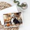 Bearded Collie Fall Kitchen Pumpkins Greeting Cards Pack of 8 Blank Cards with Envelopes Whimsical A7 Size 5x7 Blank Note Cards