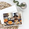 Border Terrier Fall Kitchen Pumpkins Greeting Cards Pack of 8 Blank Cards with Envelopes Whimsical A7 Size 5x7 Blank Note Cards