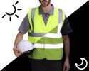 Yellow High Visibility Safety Vests, X-Large. Pack of 25 Polyester Reflective Vest for Women with Silver Reflective Strips, Hook and Loop Closure. 120