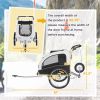 Dog Bike Trailer 2-In-1 Pet Stroller with Canopy and Storage Pockets, White