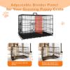 Dog Crate, 36 Inch Medium Dog Cage with Divider and Plastic Leak-Proof Pan Tray, Double Door Folding Metal Wire Cage for Indoor, Outdoor, and Travel,