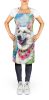White German Shepherd Luau Apron Cooking Kitchen Server Baking Crafts Gardening for Adult Women Men, Unisex, Large, Multicolor