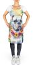 White Boxer Luau Apron Cooking Kitchen Server Baking Crafts Gardening for Adult Women Men, Unisex, Large, Multicolor