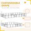 24 Panel Dog Playpen for Small and Medium Dogs with Lockable Door, or Indoor/Outdoor Use, DIY Shape Pet Playpen, 189" x 189" x 32"