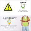 Yellow High Visibility Safety Vests, Large. Pack of 25 Polyester Reflective Vest for Women with Silver Reflective Strips, Zipper Closure. 120 GSM Refl