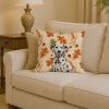 Dalmatian Heirloom Fall Throw Pillow Decorative Indoor Outdoor Accent Cushion for Couch, Bed or Patio, 14Hx14W