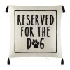 (4 pack)Black and White Reserved For Dog Square Decorative Throw Pillow For Adults, 18 in x 18 in