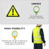 Yellow High Visibility Safety Vests, X-Large. Pack of 25 Polyester Reflective Vest for Women with Silver Reflective Strips, Hook and Loop Closure. 120