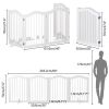 27.6" Height Tall Freestanding Pet Gate, 4 Panels Foldable Dog Gate, Solid Wood Folding Safety Fence Wooden Dog Gate with 2 pcs Support Feet Ideal for