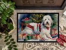Old English Sheepdog Cozy Christmas Doormat Front Door Mat Indoor Outdoor Rugs for Entryway, Non Slip Washable Low Pile, 24H X 36W