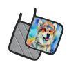 Alaskan Malamute Hippie Dawg Pair of Pot Holders Kitchen Heat Resistant Pot Holders Sets Oven Hot Pads for Cooking Baking BBQ, 7 1/2 x 7 1/2