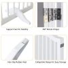 27.6" Height Tall Freestanding Pet Gate, 4 Panels Foldable Dog Gate, Solid Wood Folding Safety Fence Wooden Dog Gate with 2 pcs Support Feet Ideal for