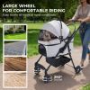 4-Wheel Foldable Pet Stroller for Dogs & Cats 360° Rotating Wheels, Separable Carrier & Travel Bag for Small Animals