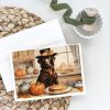 Chocolate Lab Fall Kitchen Pumpkins Greeting Cards Pack of 8 Blank Cards with Envelopes Whimsical A7 Size 5x7 Blank Note Cards