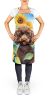 Chocolate Poodle in Sunflowers Apron Cooking Kitchen Server Baking Crafts Gardening for Adult Women Men, Unisex, Large, Multicolor