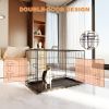 Dog Crate, 36 Inch Medium Dog Cage with Divider and Plastic Leak-Proof Pan Tray, Double Door Folding Metal Wire Cage for Indoor, Outdoor, and Travel,