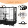 Dog Crate, 36 Inch Medium Dog Cage with Divider and Plastic Leak-Proof Pan Tray, Double Door Folding Metal Wire Cage for Indoor, Outdoor, and Travel,