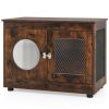 2-in-1 Dog Crate End Table - Rustic Brown, 88lbs Capacity, Farmhouse Style, 32.5"x18.5"x23.5"