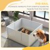 Puppy Whelping Box with Adjustable Door Pee Pad Pig Rail for Breeds Small to Large 41x39