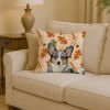 Blue Merle Cardigan Welsh Corgi Heirloom Fall Throw Pillow Decorative Indoor Outdoor Accent Cushion for Couch, Bed or Patio, 14Hx14W