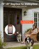 VEVOR Dog Door for Sliding Glass Door, 75 7/8 to 80 11/16 in Adjustable Height, Aluminum Alloy Frame with Rotating Hinges, Lock Design, 13 5/8 x 23 5/