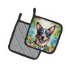 Australian Cattle Dog Luau Pair of Pot Holders Kitchen Heat Resistant Pot Holders Sets Oven Hot Pads for Cooking Baking BBQ, 7 1/2 x 7 1/2