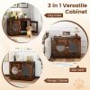 2-in-1 Dog Crate End Table - Rustic Brown, 88lbs Capacity, Farmhouse Style, 32.5"x18.5"x23.5"